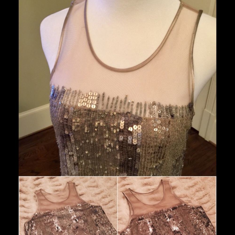 Parker Gold Sequin Yolk Top
